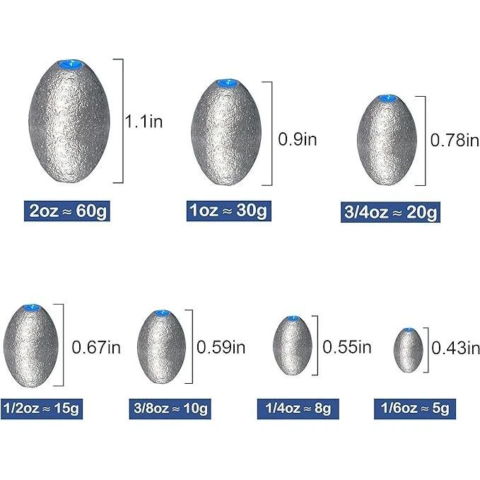 FAS Pro Oval Sinker Blue Inner Core Qty 20 3 FAS Pro Oval Sinker Blue Inner Core Qty 20